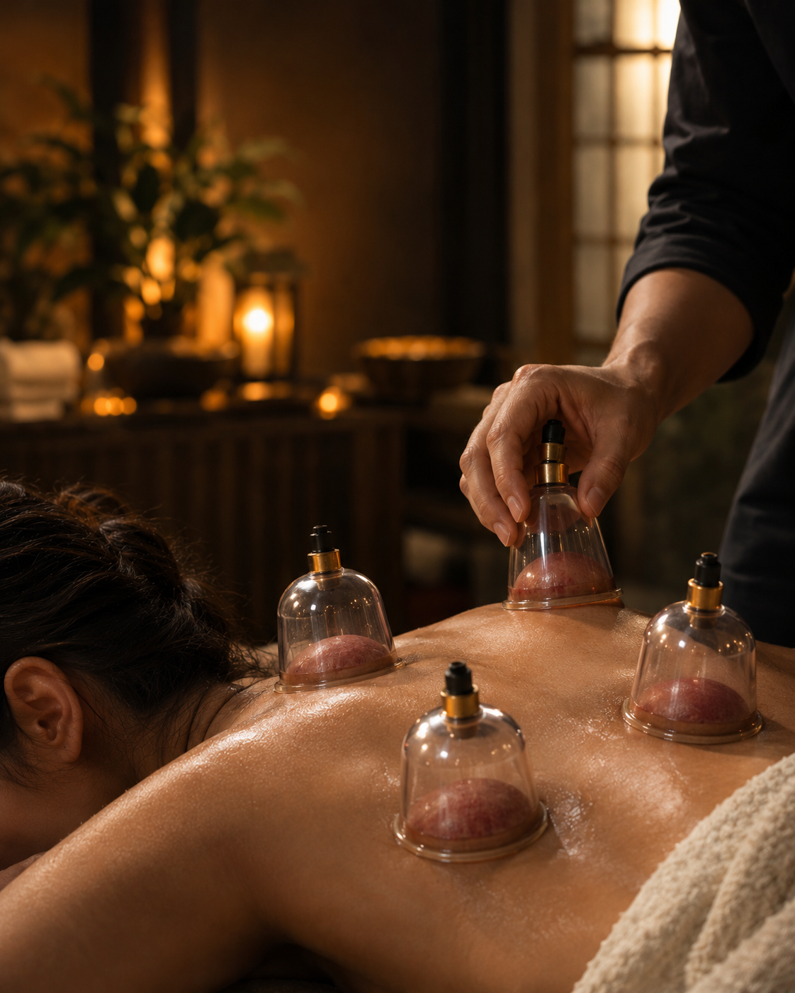 Relaxing wellness therapy setting